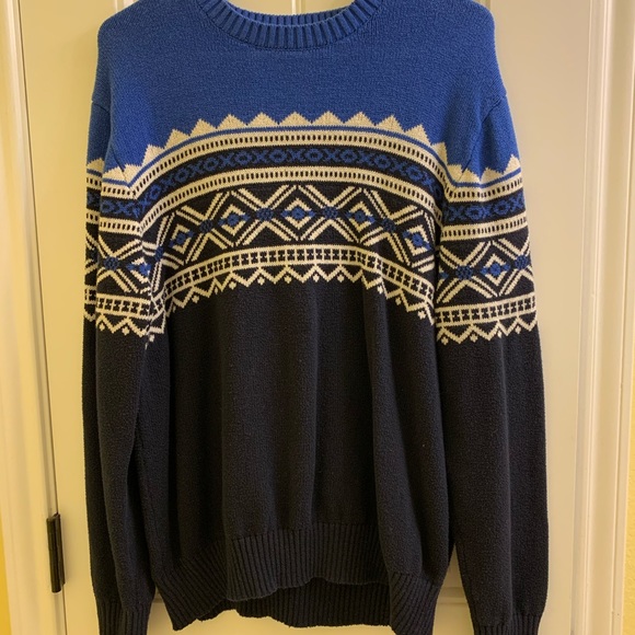 Blue patterned sweater - Picture 1 of 3
